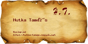 Hutka Tamás névjegykártya