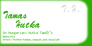 tamas hutka business card